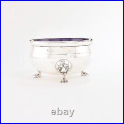 American Sterling Silver Footed Salt Cellar Lion's Heads Paw Feet No Monogram