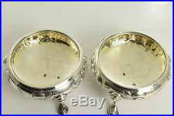 Antique 1763 Salt and Pepper Cellars in Sterling Silver by John Munns