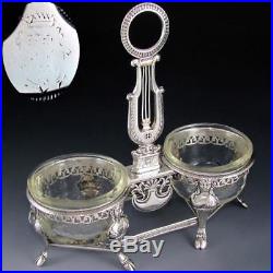 Antique 1800s French Sterling Silver Double Salt Cellar Ambroise Mignerot