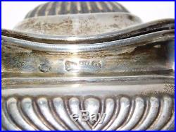 Antique 1811 London George III Sterling Silver Salt Cellar Server Cobalt Glass