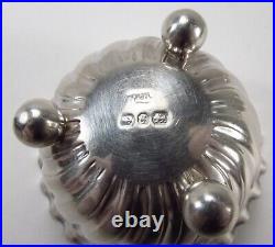 Antique 1890 Pair Nathan & Hayes England Sterling Silver Open Salt Cellars Dips