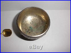 Antique 1890 Russian pan-slavic revival style silver 84 salt cellar with spoon