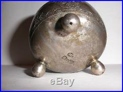 Antique 1890 Russian pan-slavic revival style silver 84 salt cellar with spoon