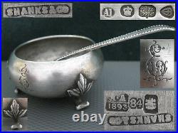 Antique 1893 SILVER 84 SALT CELLAR Spoon Russian Empire 19 Century