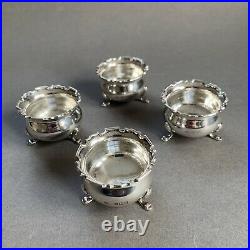 Antique 1912 Mappin & Webb Sterling Silver Salt Cellars And Spoons Boxed