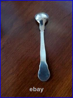 Antique 1929 English Sterling Silver Pepper Shaker Salt Cellar Bowl Spoon 141.9g