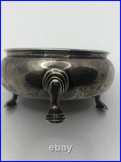 Antique 1938 English Sterling Silver Open Salt Cellar By Peter Guille