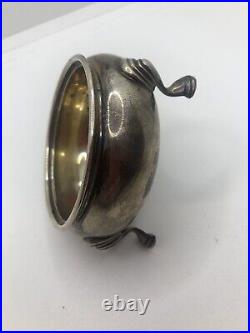 Antique 1938 English Sterling Silver Open Salt Cellar By Peter Guille