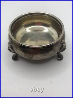 Antique 1938 English Sterling Silver Open Salt Cellar By Peter Guille