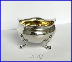 Antique 925 Silver Salt Mustard Cellar & Spoon / Sheffield 1897 / 46g