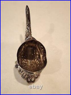 Antique 935 Sterling Silver Dolphin Fish Salt Cellar