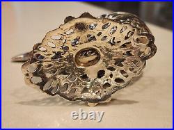 Antique 935 Sterling Silver Dolphin Fish Salt Cellar