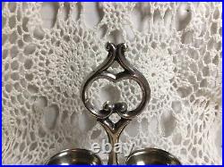 Antique Austria 800 Silver Double Master Salt Dip Cellar Dish WithHandle Austrian