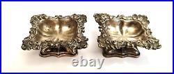 Antique Austro-Hungarian 13 silver rectangular footed Salt Cellar Vienna