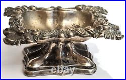 Antique Austro-Hungarian 13 silver rectangular footed Salt Cellar Vienna