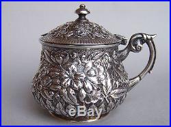 Antique Baltimore Silver Repousse Mustard Pot 1881