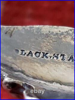 Antique Black Starr & Frost Sterling Silver 925 Master Salt Cellar Cobalt Blue