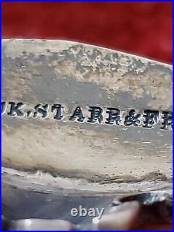 Antique Black Starr & Frost Sterling Silver 925 Master Salt Cellar Cobalt Blue