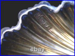 Antique Cased 4pc Set Sterling Silver Salts & Spoons Shell Hallmark Start $129