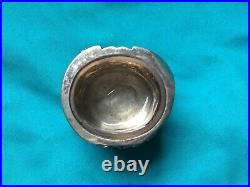 Antique Chinese Silver 19thC HUNG CHONG Apple Blossom Footed Open Salt Cellar