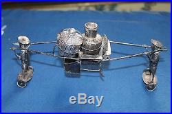 Antique Chinese Sterling Silver Wai Kee Cady WithBasket Salt Cellar & Lid