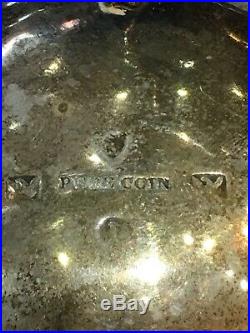 Antique Coin Silver 900 figural footed Ram's head Open Salt Cellar Bowl