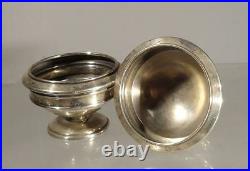 Antique Coin Silver Salt Cellars No Makers Engraved Neoclassical