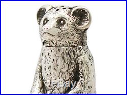 Antique Edwardian Sterling Silver'Bear' Pepperette