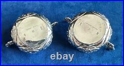 Antique English John Aldwinckle & James Slater Sterling Silver Salt Cellars (2)