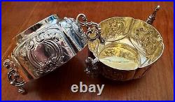 Antique English John Aldwinckle & James Slater Sterling Silver Salt Cellars (2)