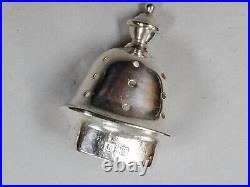 Antique English Set Sterling Silver Footed Salt Cellar with Spoon, Pepper Shaker