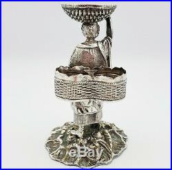 Antique English Silver Plated Figural Fishwife Condiment Caddy 1871