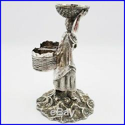 Antique English Silver Plated Figural Fishwife Condiment Caddy 1871