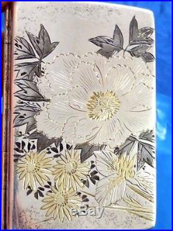Antique Estate Silver Sterling Mixed Metals Japan Signed 950 Silver Case Box