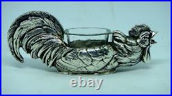 Antique European 800 Silver Rooster Salt Cellar Very Nice