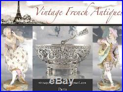 Antique French Art Nouveau Silver Salt Cellars, Flowers, Albert Deflon 1907-1920