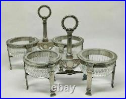 Antique French Empire 1809 1819 Sterling Silver Pair of selt Celars by Cahier