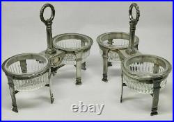 Antique French Empire 1809 1819 Sterling Silver Pair of selt Celars by Cahier