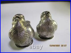 Antique French Figural Bird Salt Shakers 950 Silver A Vaguer