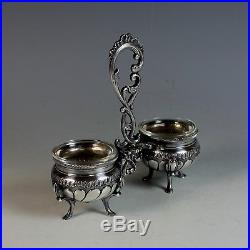 Antique French Silverplate Double Open Salt Cellar