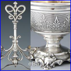 Antique French Sterling Silver Double Open Salt or Sweet Meats Caddy PAIR