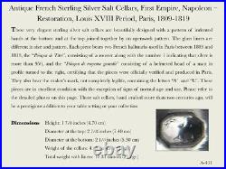 Antique French Sterling Silver Salt Cellars, First Empire Napoleon Restoration
