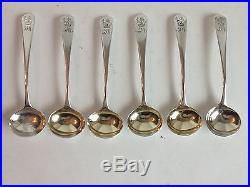 Antique Georgian Set(6) Sterling Silver Salt Spoons S. Houghman 1795
