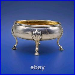 Antique Georgian Sterling Silver Cauldron Salt Cellar Bowl