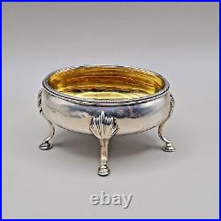 Antique Georgian Sterling Silver Cauldron Salt Cellar Bowl