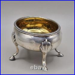 Antique Georgian Sterling Silver Cauldron Salt Cellar Bowl