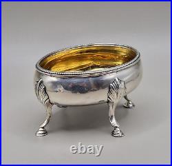 Antique Georgian Sterling Silver Cauldron Salt Cellar Bowl