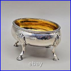 Antique Georgian Sterling Silver Cauldron Salt Cellar Bowl