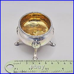 Antique Georgian Sterling Silver Cauldron Salt Cellar Bowl