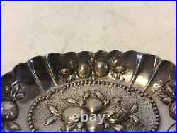 Antique German 800 Silver Repousse Small Trinket or Salt Dish